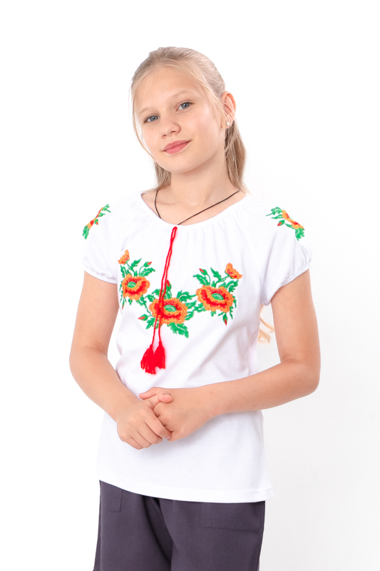 Вишиванка для дівчинки з коротким рукавом